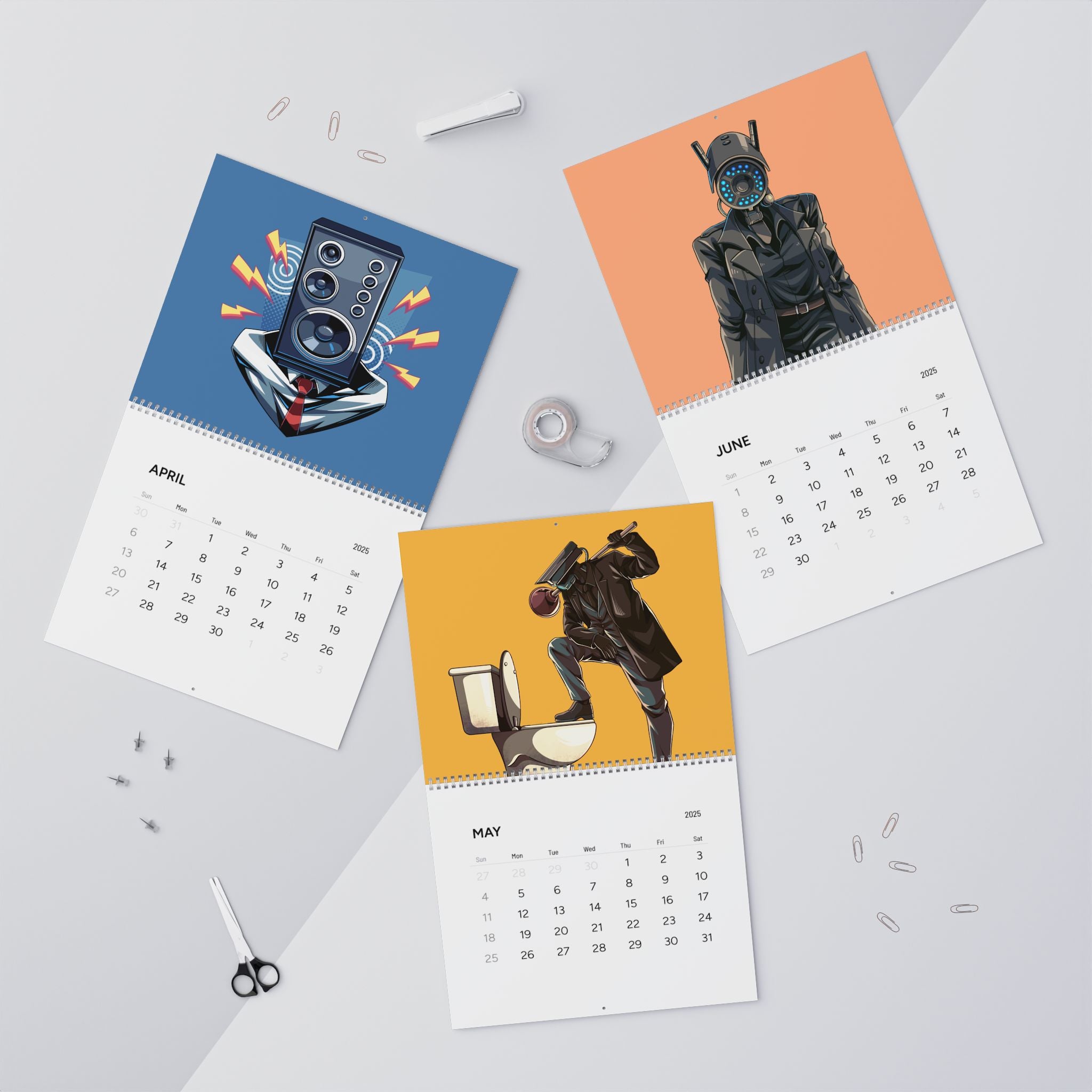 Skibidi Toilet 2025 Wall Calendar