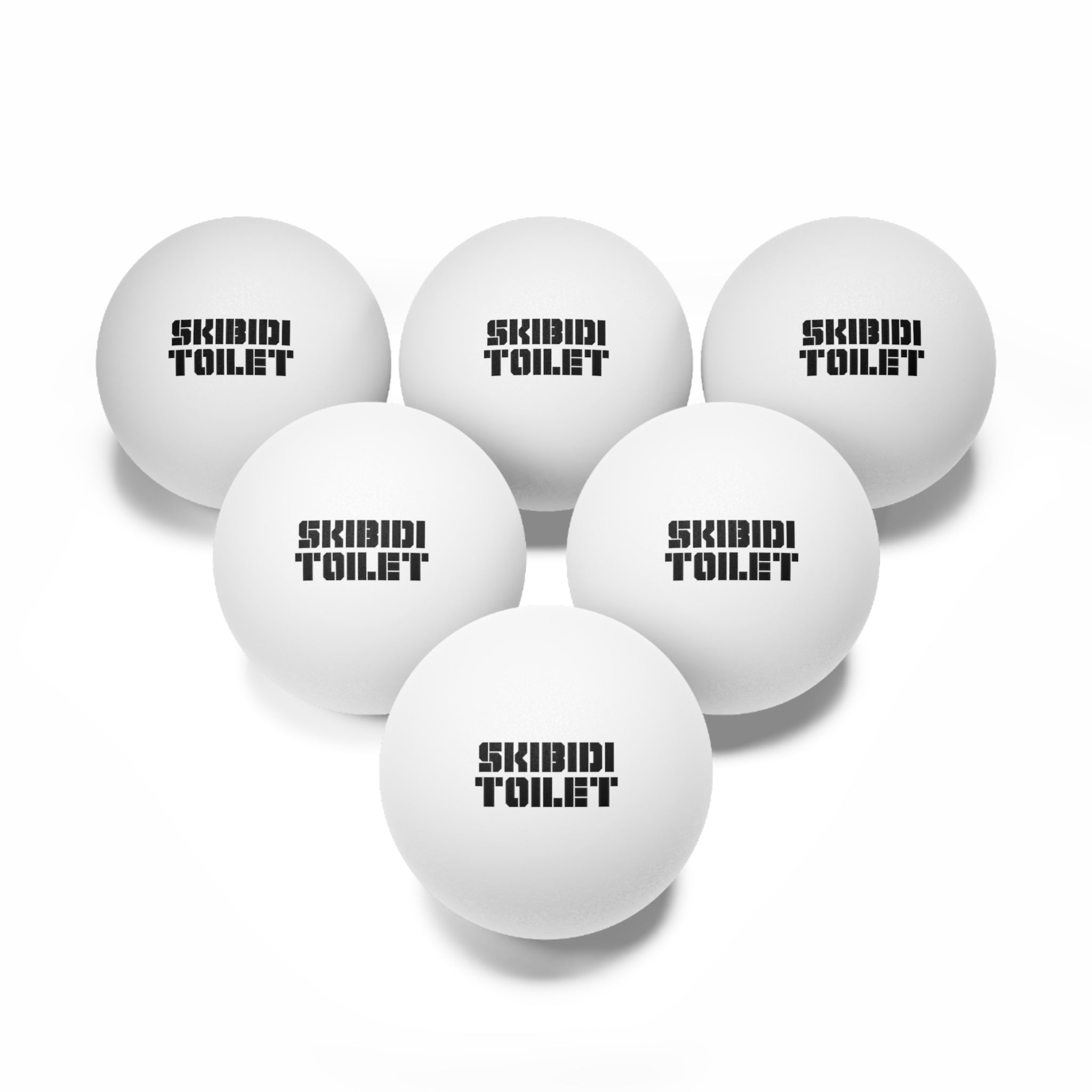 Skibidi Toilet Ping Pong Balls 6 Pack