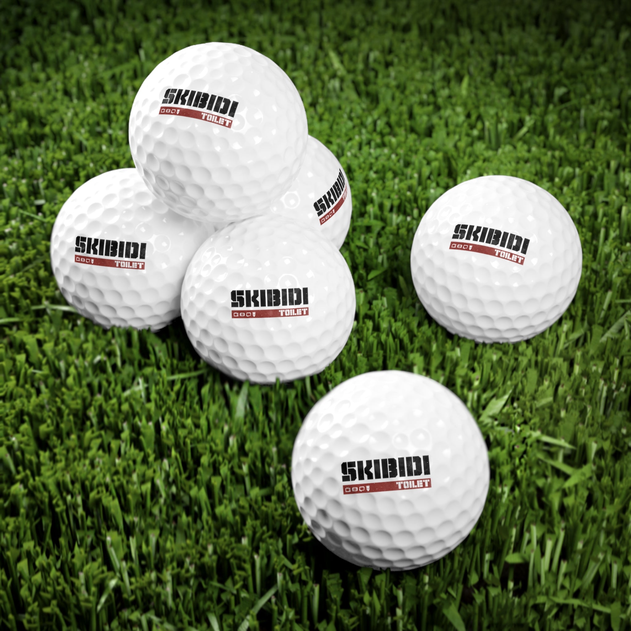 Skibidi Toilet Logo Golf Balls 6 Pack