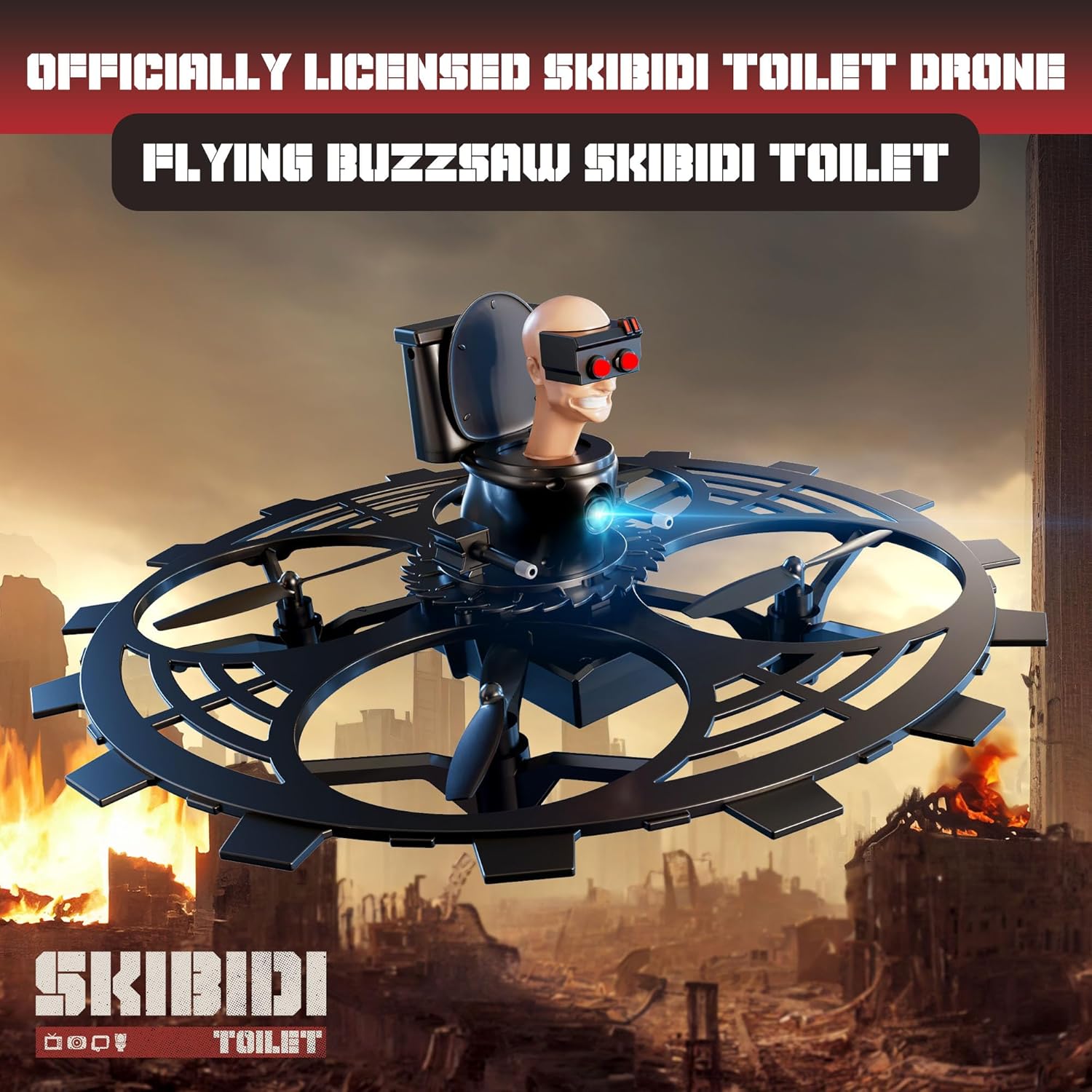 Flying Buzzsaw Skibidi Toilet Drone