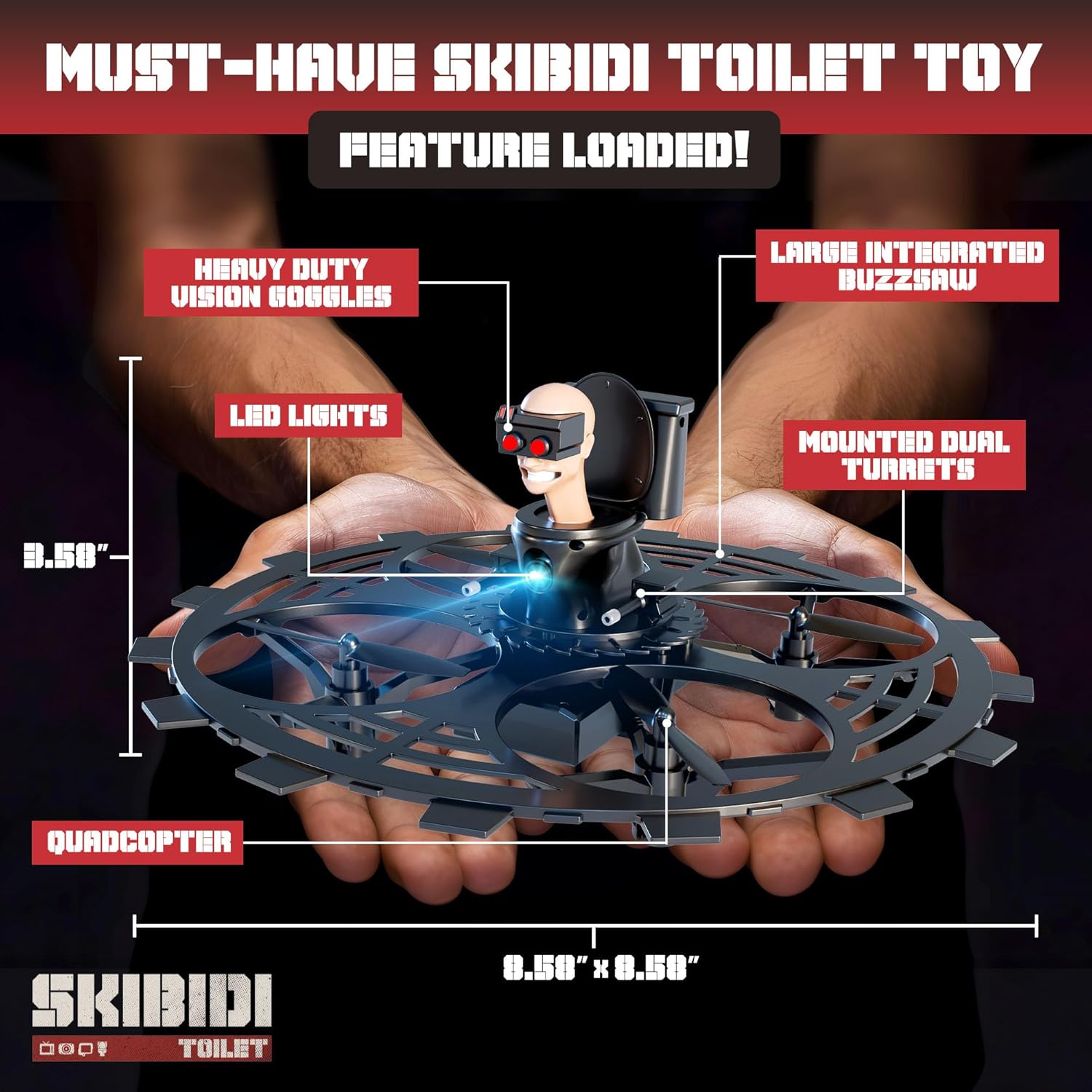 Flying Buzzsaw Skibidi Toilet Drone