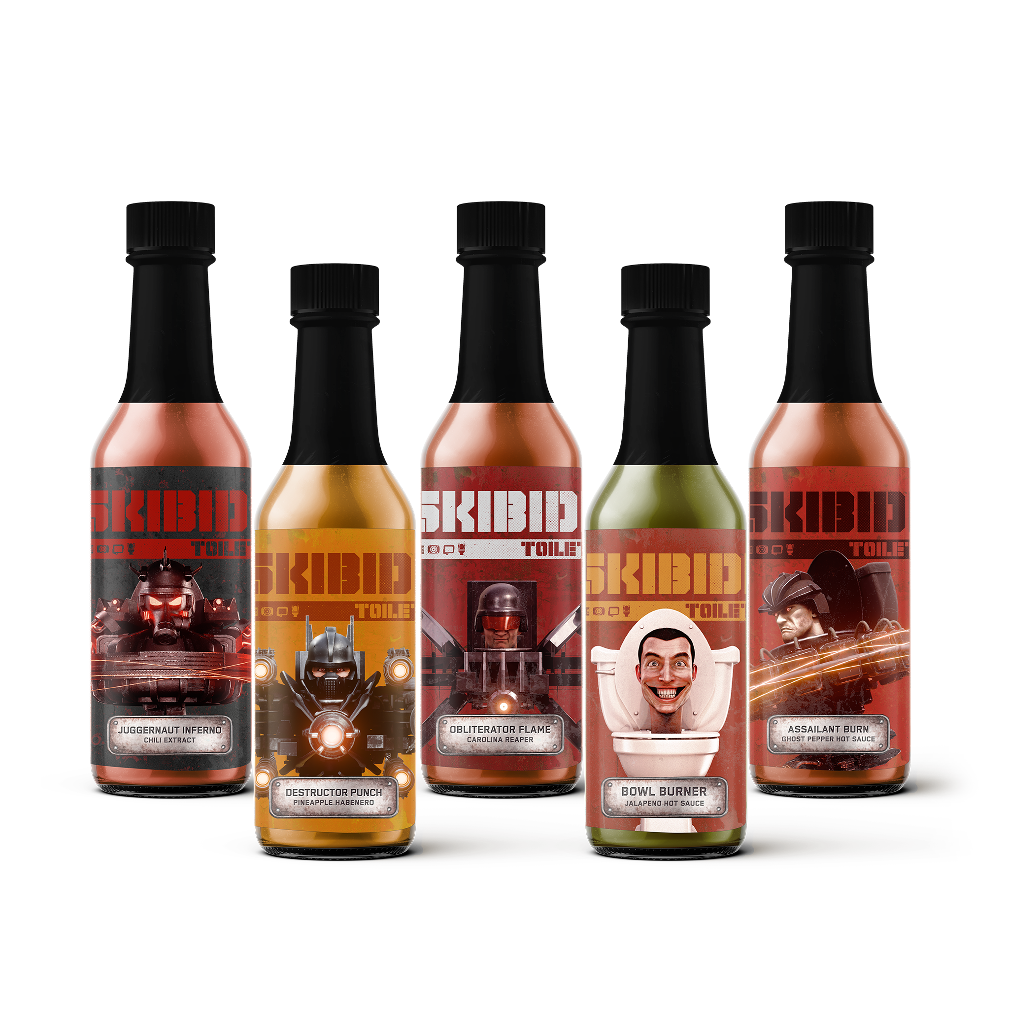 Skibidi Toilet Hot Sauce 5-Pack