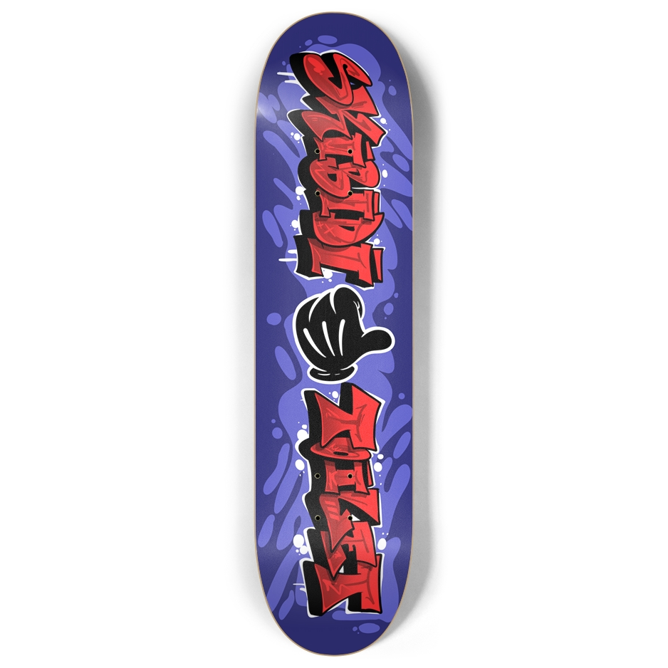 Skibidi Toilet Red Graffiti Skate Deck